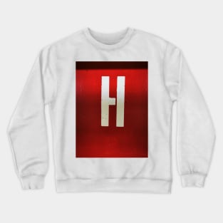 WHITE on RED. UPPER CASE CAPITAL H Crewneck Sweatshirt